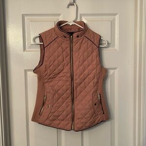 Love Tree Quilted Vest Size Small Light Pink